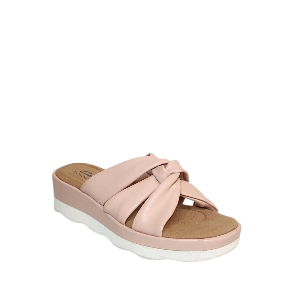 Clarks Clara Charm Wedge Sandal Light Pink Size 6.5M